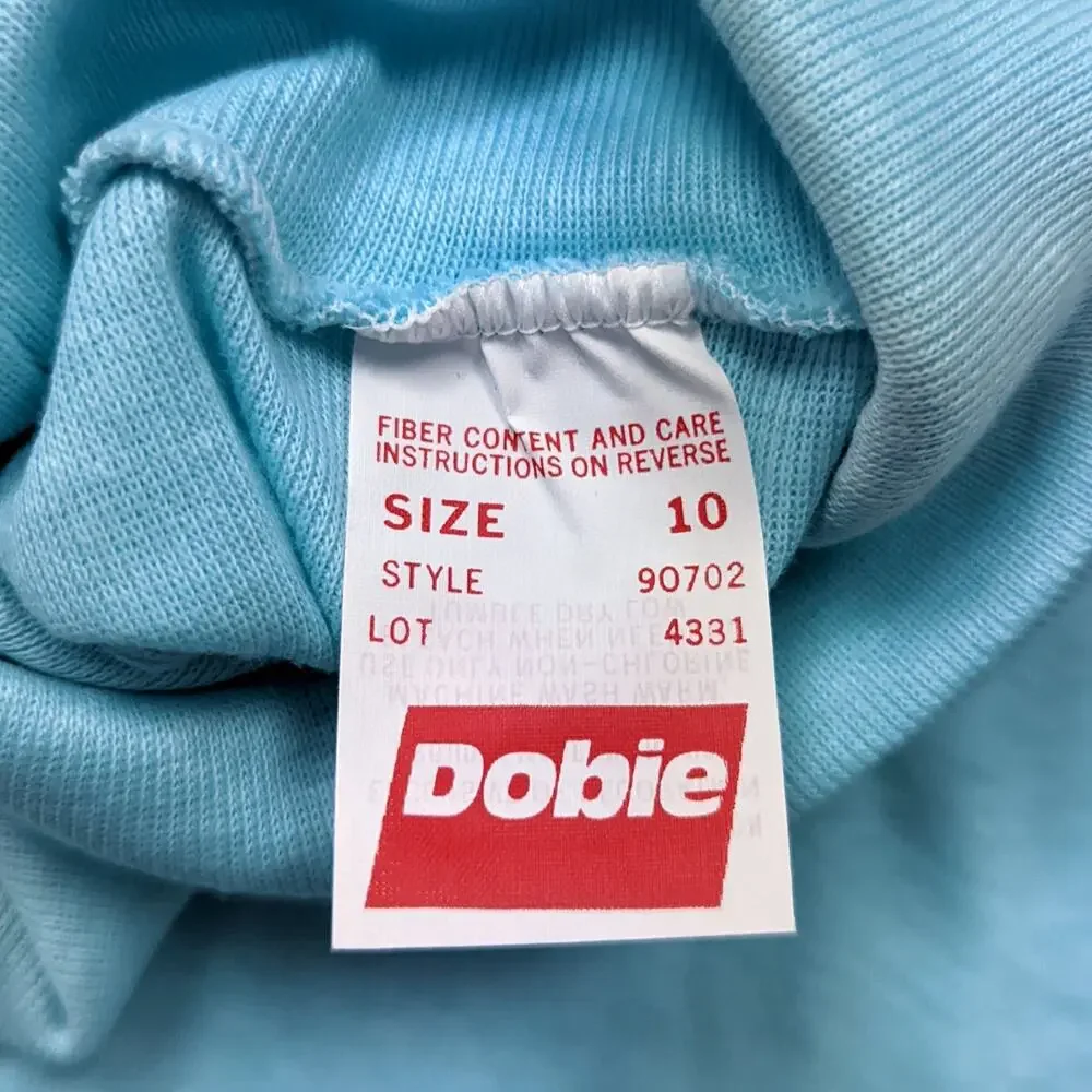 Vintage Dobie Turtleneck Shirt Unisex Kid 6X Long Sleeve Blue Basic Layering